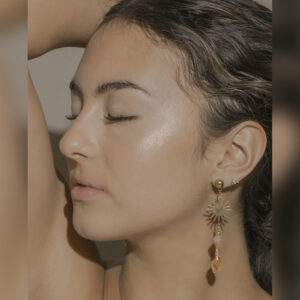 Aretes maestro de maestros - Cuarzo transparente 7 Chakras